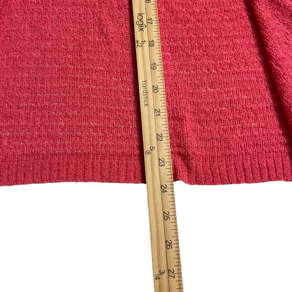 Alfred Dunner Open Cardigan Womens Size 1X Pink Open Sweater Short Sleeve Knit - Picture 8 of 9